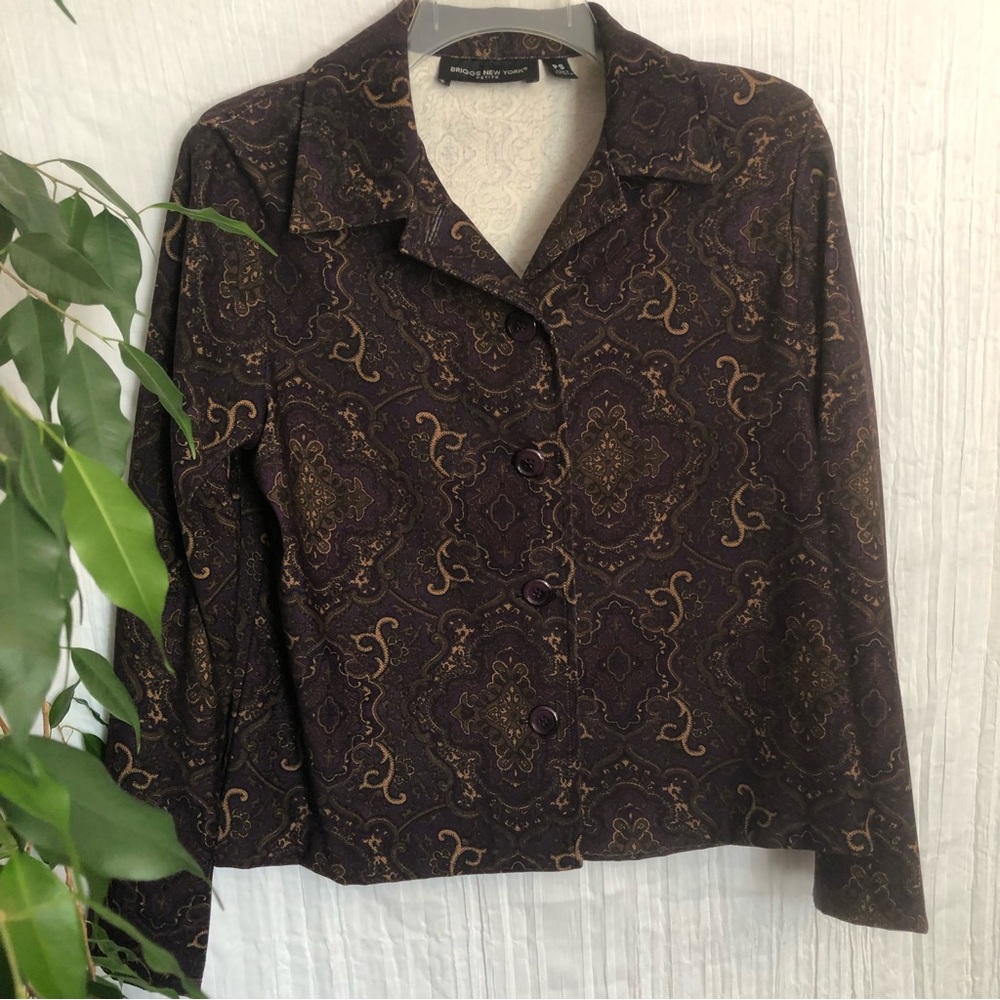 Vintage 90s BRIGGS NEW YORK size PS brown dressy work career blazer jacket